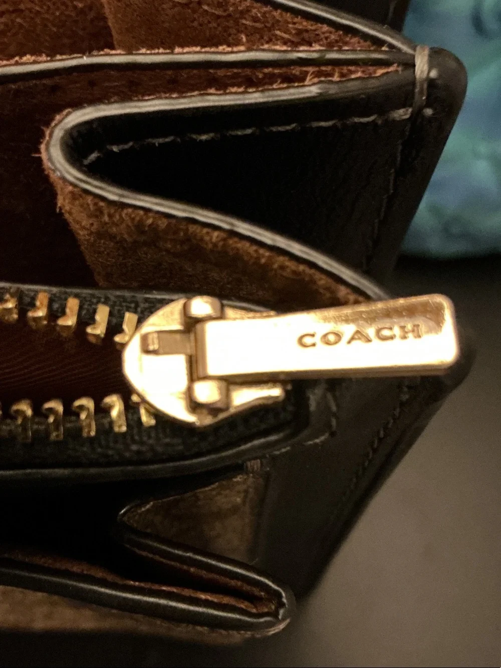 Coach KLARE Black Leather & Tan Signature Crossbody Bag